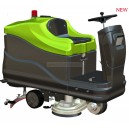 dual-brush ride-on scrubber dryer  