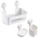 Vacuum Suction Cup Storage organizer Basket Toothbrush Holder Soap Dish Drill-Free